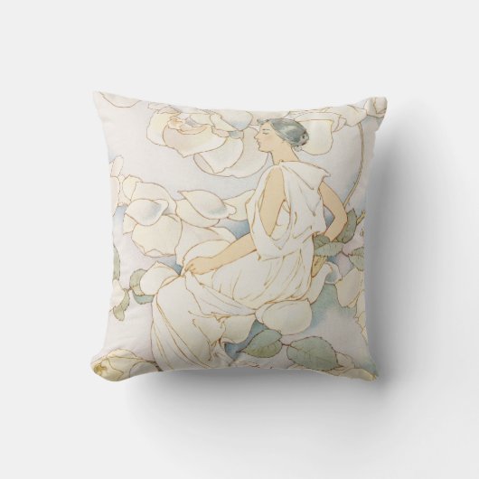  Art Nouveau Elegant Lady Kussen (Voorkant)