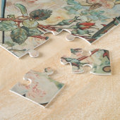  Art Nouveau Elegant Lady & Rozen Hingre Legpuzzel (Zijkant)