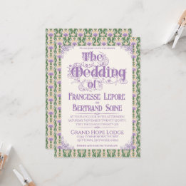 Art Nouveau Elegant Thistle Butter Yellow Kaart