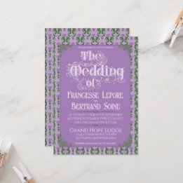 Art Nouveau Elegant Thistle Royal Lavender Kaart