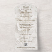 Art Nouveau Elegante Bloemenbruiloft All In One Uitnodiging (Binnen)