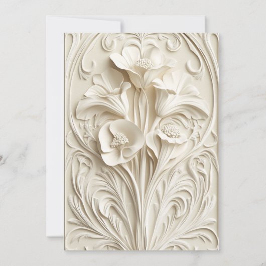 Art Nouveau Elegante Bloemenbruiloft Kaart (Achterkant)