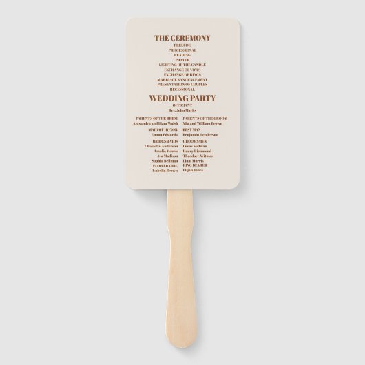 Art Nouveau Elegante Botanische bruiloft Handwaaier (Achterkant)