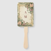 Art Nouveau Elegante Botanische bruiloft Handwaaier (Voorkant)