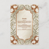 Art Nouveau Elegante Botanische bruiloft Informatiekaartje (Voorkant)