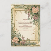 Art Nouveau Elegante Botanische bruiloft Informatiekaartje (Voorkant)