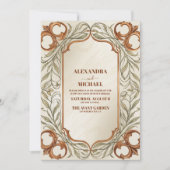 Art Nouveau Elegante Botanische bruiloft Kaart (Voorkant)