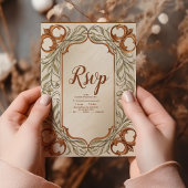 Art Nouveau Elegante Botanische bruiloft RSVP Kaartje