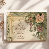Art Nouveau Elegante Botanische bruiloft Save The Date