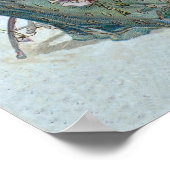 Art Nouveau  elegante dame met een papegaai Poster (Hoek)