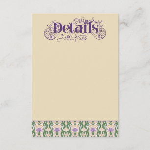 Art Nouveau Elegante Distel Vintage Geel Informatiekaartje