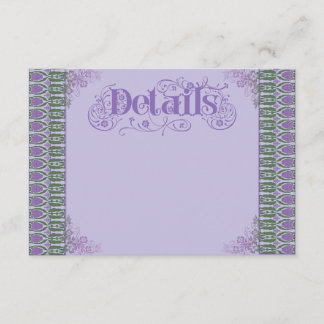 Art Nouveau Elegante Distelrand in Lila Informatiekaartje