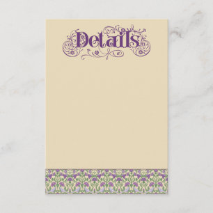 Art Nouveau Elegante Liefdesvogels Antiek Geel Informatiekaartje