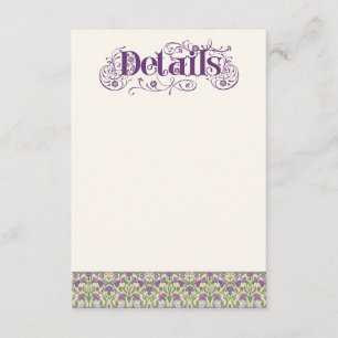 Art Nouveau Elegante Liefdesvogels Lichtgeel Informatiekaartje