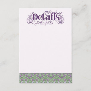 Art Nouveau Elegante Liefdesvogels Sering Enclosur Informatiekaartje