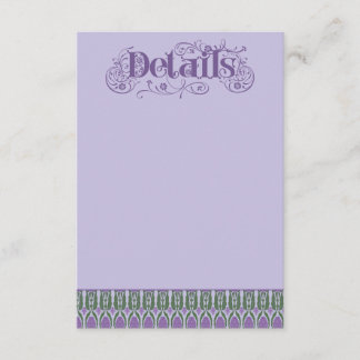 Art Nouveau Elegante Paarse Distelrand Verticaal Informatiekaartje