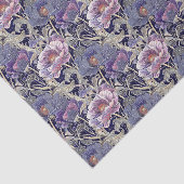  Art Nouveau Elegante Paarse & Roze Bloemen Tissuepapier (Detail)