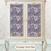 Art Nouveau Elegante Paarse & Roze Bloemen Tissuepapier