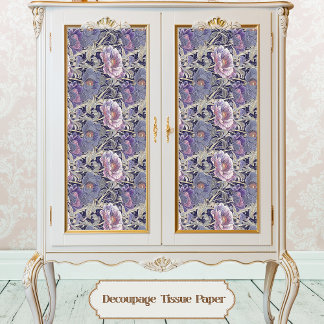 Art Nouveau Elegante Paarse & Roze Bloemen Tissuepapier