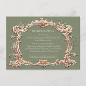 Art Nouveau Elegante Salie en Gouden Bruiloft Deta Informatiekaartje (Voorkant)