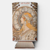 Art Nouveau Elegantie - Alphonse Mucha's Zodiaque Seltzer Blikjeskoeler (Achterkant)