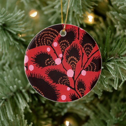 Art Nouveau Elegantie:  bloemmotief Keramisch Ornament (Boom)