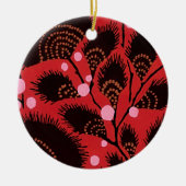 Art Nouveau Elegantie:  bloemmotief Keramisch Ornament (Voorkant)