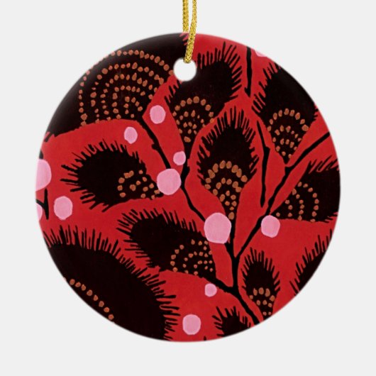 Art Nouveau Elegantie:  bloemmotief Keramisch Ornament (Voorkant)