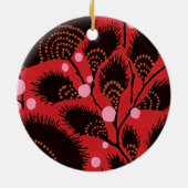 Art Nouveau Elegantie:  bloemmotief Keramisch Ornament (Achterkant)