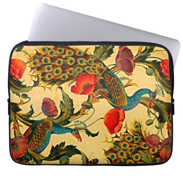 Art Nouveau Elegantie: Sidewall, The Peacock, 1896 Laptop Sleeve (Voorkant)