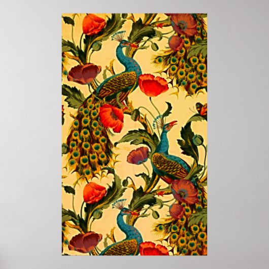 Art Nouveau Elegantie: Sidewall, The Peacock, 1896 Poster (Voorkant)