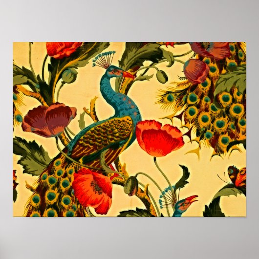 Art Nouveau Elegantie: Sidewall, The Peacock, 1896 Poster (Voorkant)