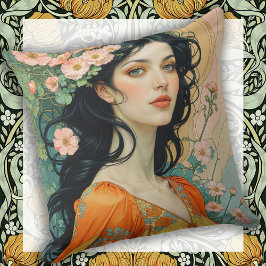 Art Nouveau-elegantie voor uw bank Kussen