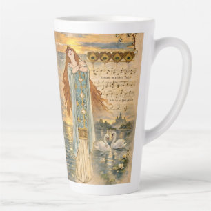 Art Nouveau Elsa Lohengrin met zwanen Latte Mok