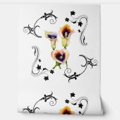 Art Nouveau en Calla Lilies in Waterverf Behang (Afrollen)