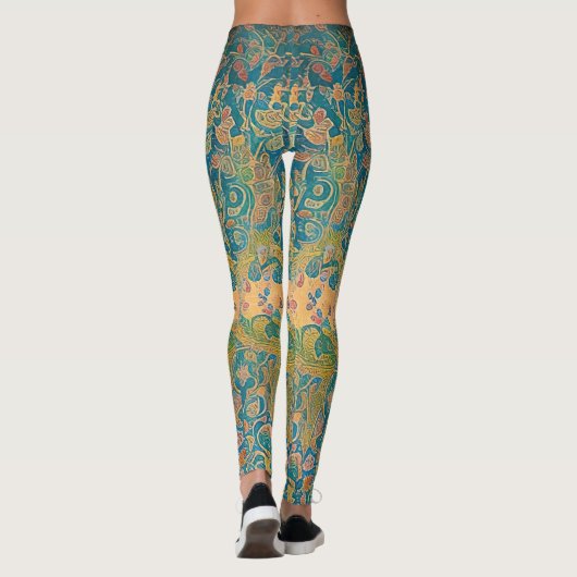 Art nouveau en Perzische kunst- geïnspireerde digi Leggings (Achterkant)