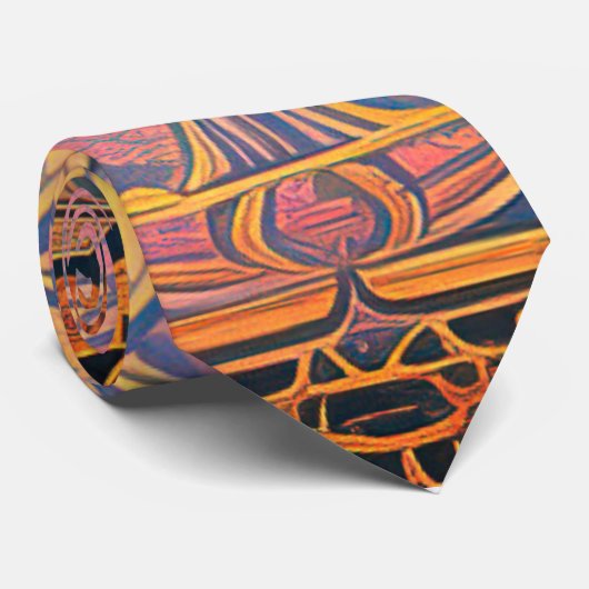 Art nouveau en Perzische kunst- geïnspireerde digi Stropdas (Opgerold)