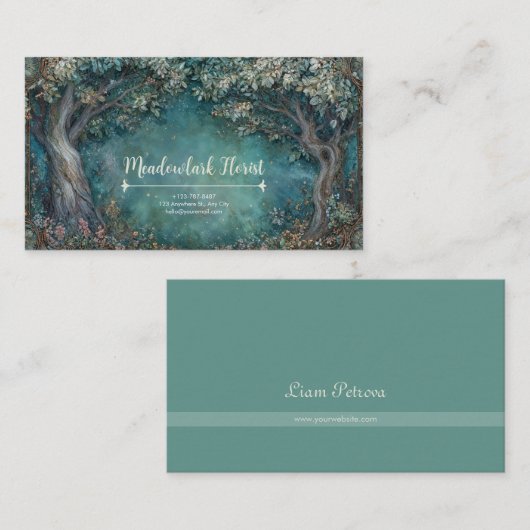 Art Nouveau Enchanted Forest Visitekaartje (Voorkant / Achterkant)