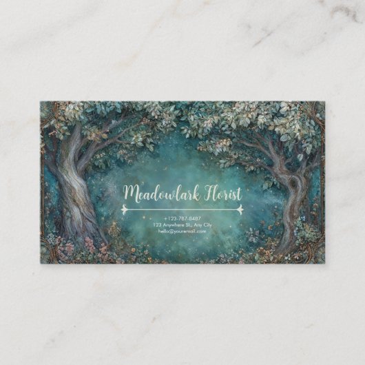 Art Nouveau Enchanted Forest Visitekaartje (Voorkant)
