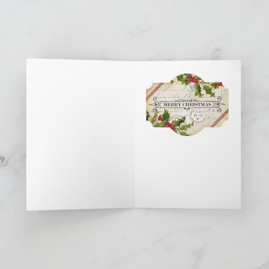 Art Nouveau Engel brengt de kerstboom Feestdagen Kaart (Binnen)