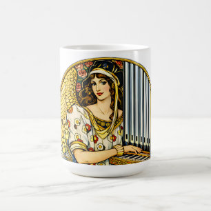 Art Nouveau Engel Orgelspeler Vintage Muziek Koffiemok