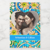 Art Nouveau Era Chyrsanthemums - Jouw tekst / foto Wijn Etiket (Enkel label)