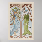 Art Nouveau Ermine Furry Poster (Voorkant)