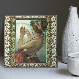 Art Nouveau Étoile Polaire Mucha Edelweiss Decor Tegeltje