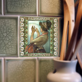 Art Nouveau Étoile Polaire Mucha Edelweiss Decor Tegeltje