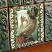 Art Nouveau Étoile Polaire Mucha Edelweiss Decor Tegeltje