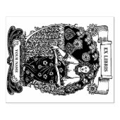 Art Nouveau Ex Libris Meisje & Boek Sjabloon Rubberstempel (Afrduk)