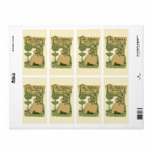 Art Nouveau Ex Libris Meisje & Kat Sjabloon Etiket (Full Sheet)