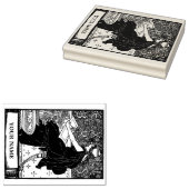 Art Nouveau Ex Libris Meisje Schrijven Sjabloon Rubberstempel (Gestempeld)