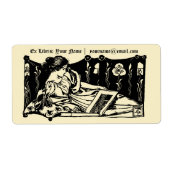 Art Nouveau Ex Libris Reclining Girl & Book Etiket (Voorkant)
